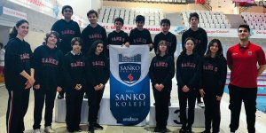 SANKO Okullarının kız ve erkek yüzme takımı bölge ikincisi oldu