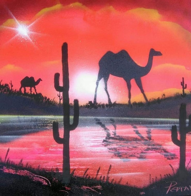 38 yıldır duvarları resimleriyle güzelleştiriyor